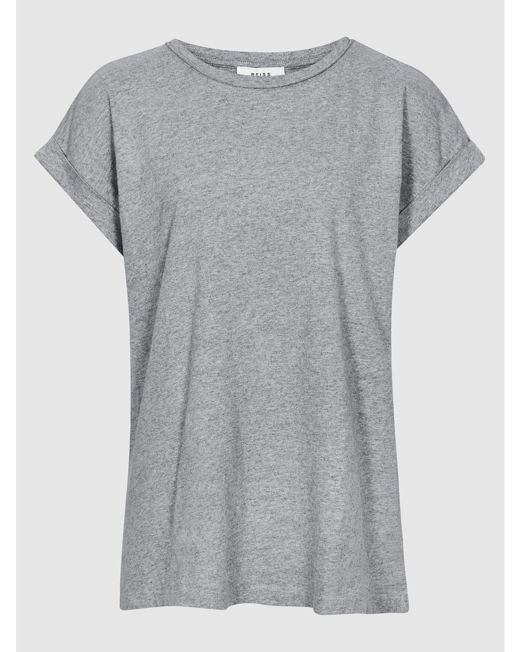Reiss Tereza - Grey Cotton-jersey Crew Neck T-shirt, S (us 4-6) in Blue ...