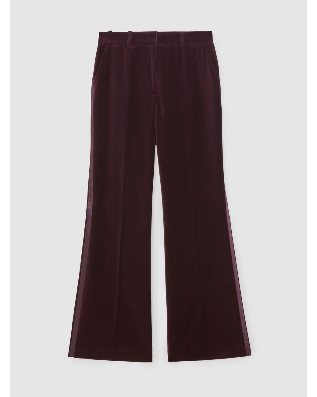 Reiss Velvet Tuxedo-Stripe Flared Trousers