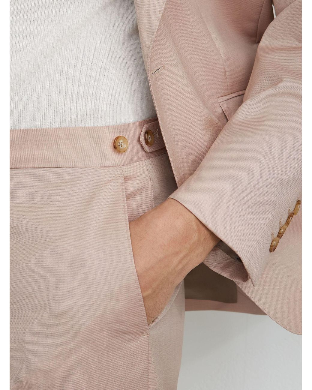 Reiss Natural Tailored Fit Virgin Wool Suit Trousers for men