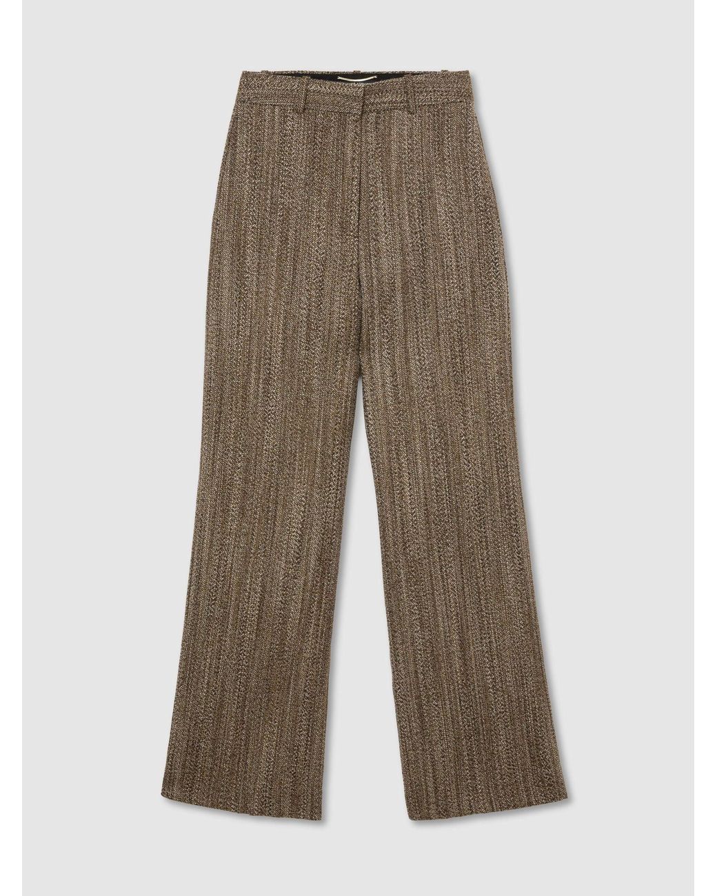 ATELIER Black Wool-Blend Textured Wide-Leg Trousers
