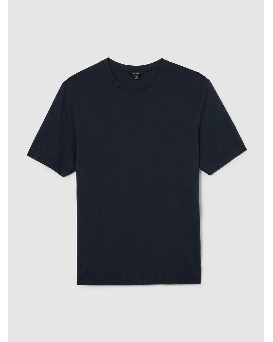 Reiss Blue Cotton- Crew-Neck Modern-Fit T-Shirt for men