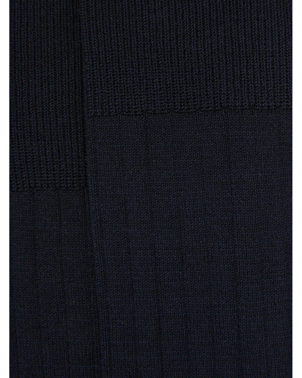 Reiss Blue Fela - Navy Mercerised Cotton-blend Ribbed Socks, S/m for men
