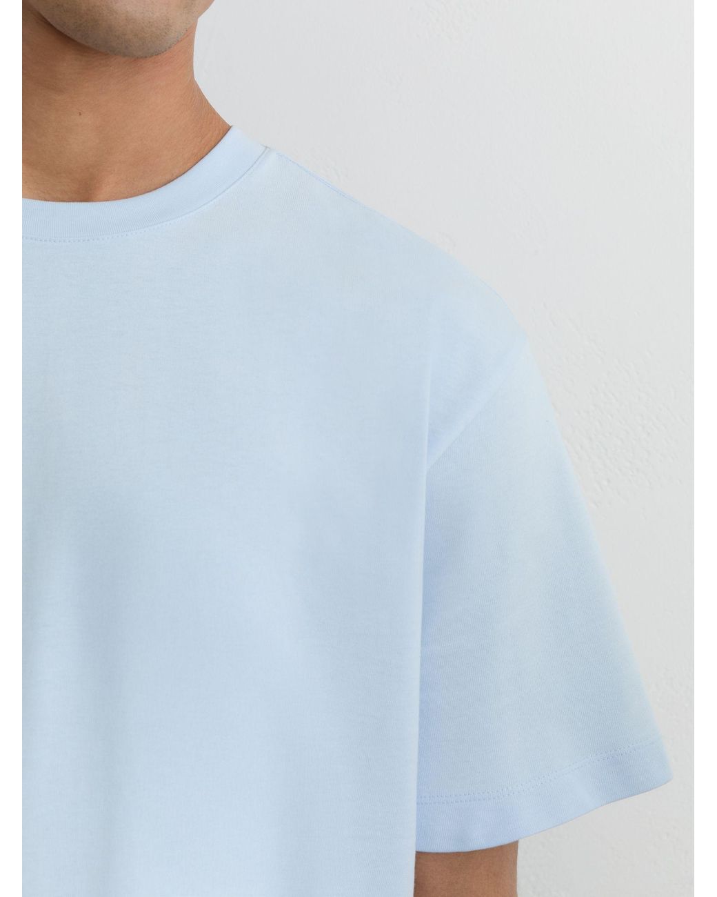 Reiss Blue Cotton Pigment-Dyed Relaxed-Fit T-Shirt for men