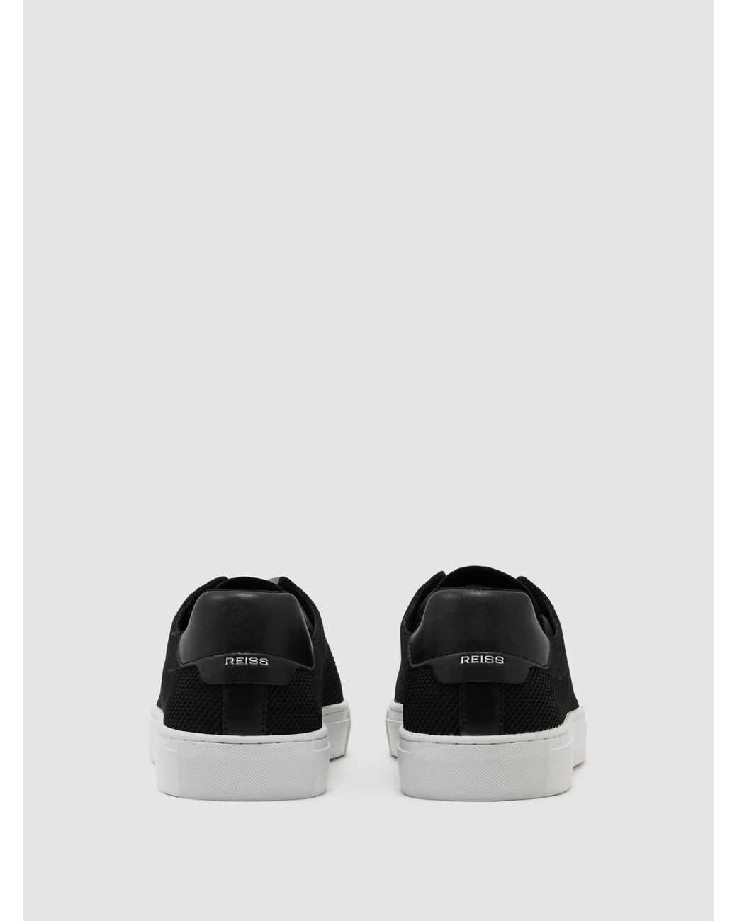 Reiss Black Finleyted Low-Top Trainers for men