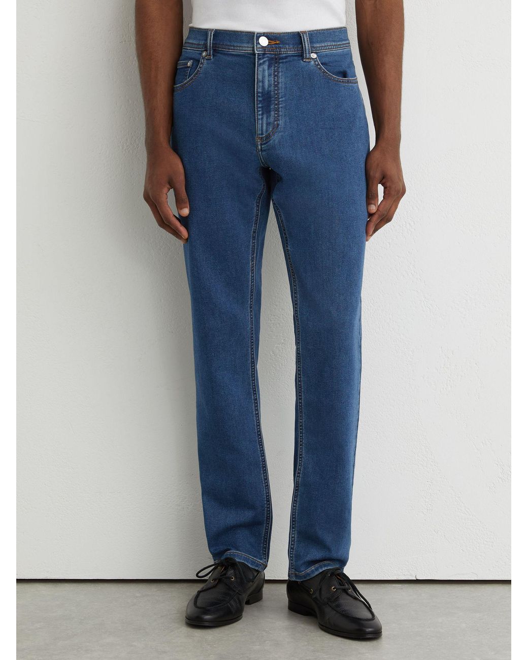 Reiss Blue Soft-Stretch Straight-Leg Jeans for men