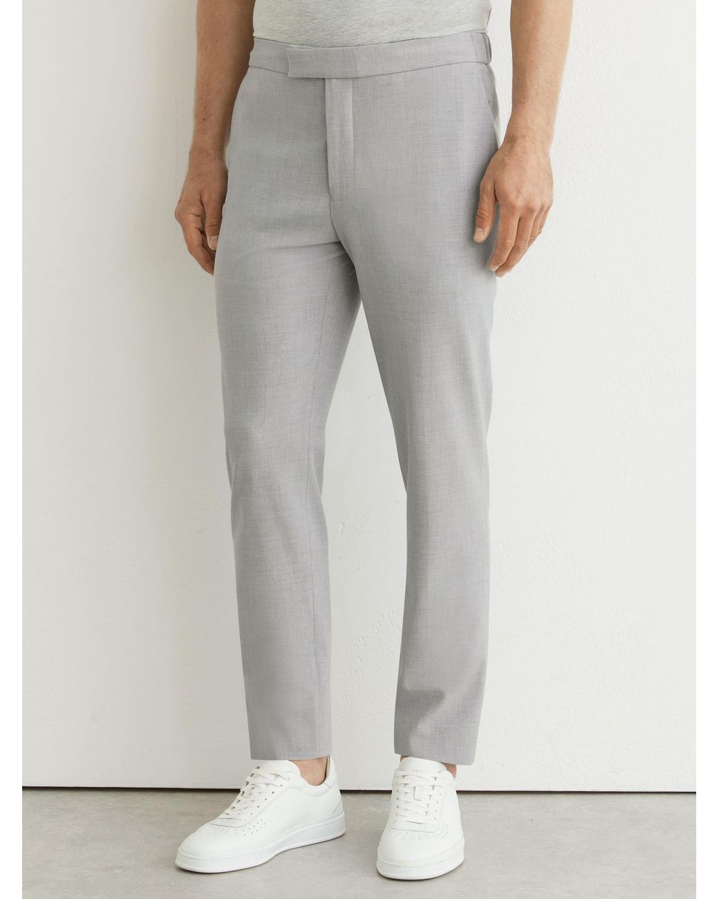 Reiss Natural Found - Grey Slim Fit Drawcord Trousers, 34w X 33l (uk 34 L) for men