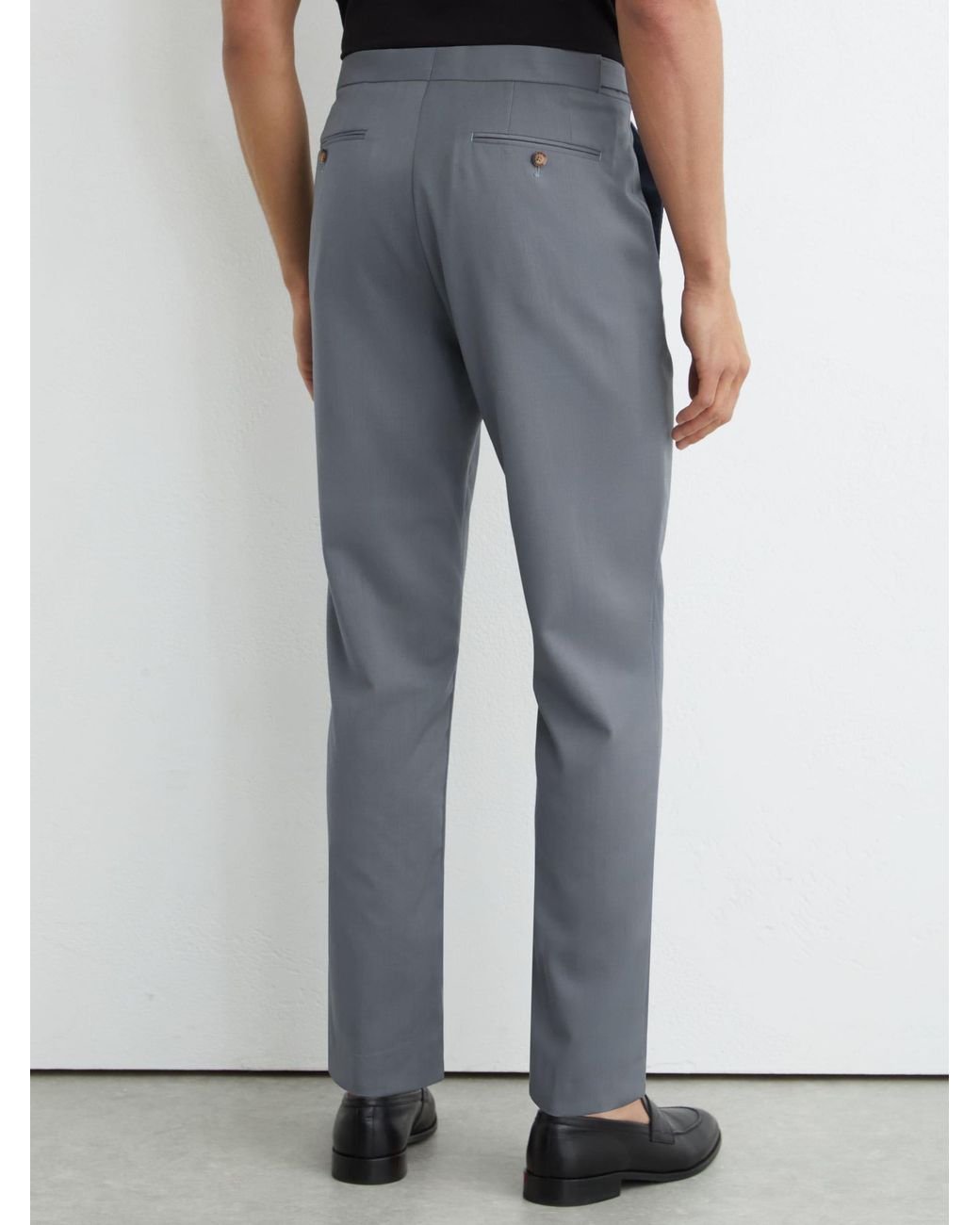 Reiss Gray Classic Fit Virgin Wool Classic-Fit Suit Trousers for men