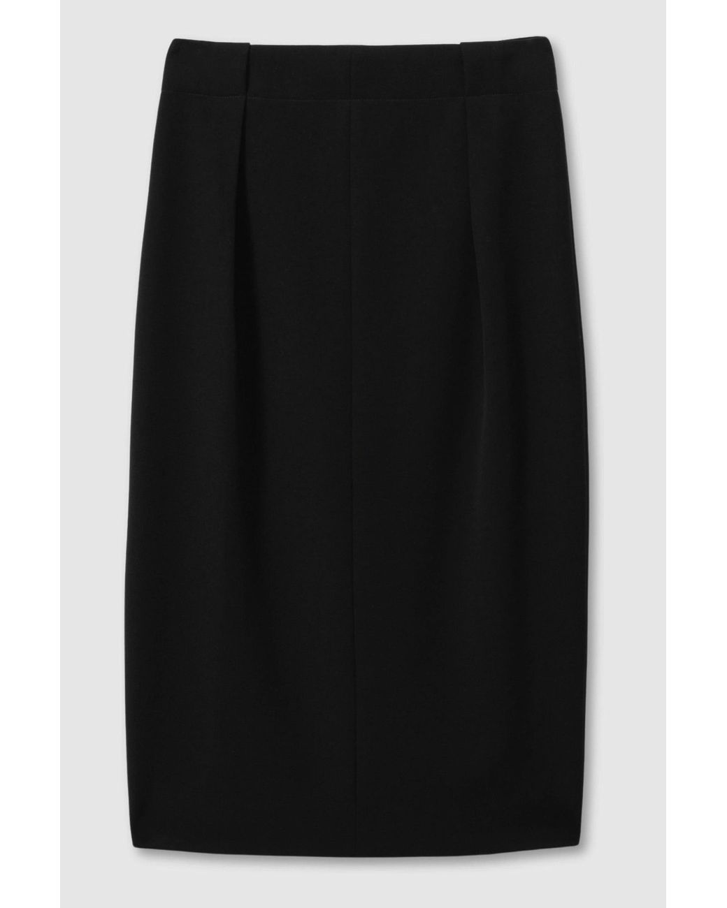 Reiss Gabi Black Pleated Crepe Pencil Skirt Lyst