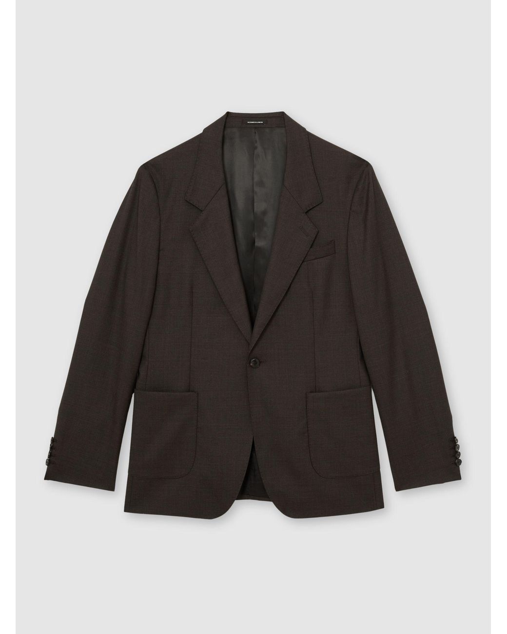 Reiss Gray Wool Single-Breasted Classic-Fit Suit Jacket for men