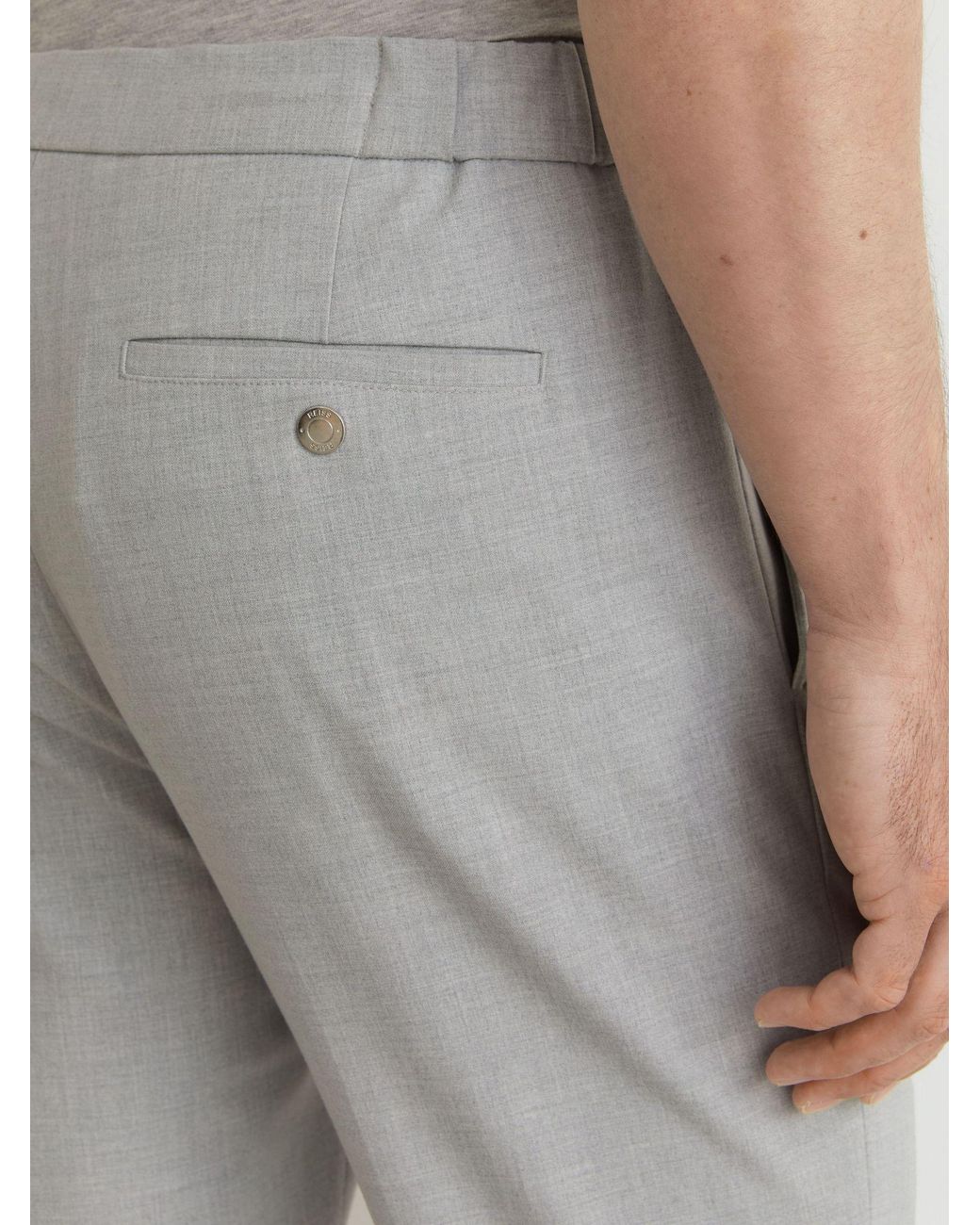 Reiss Natural Found - Grey Slim Fit Drawcord Trousers, 34w X 33l (uk 34 L) for men