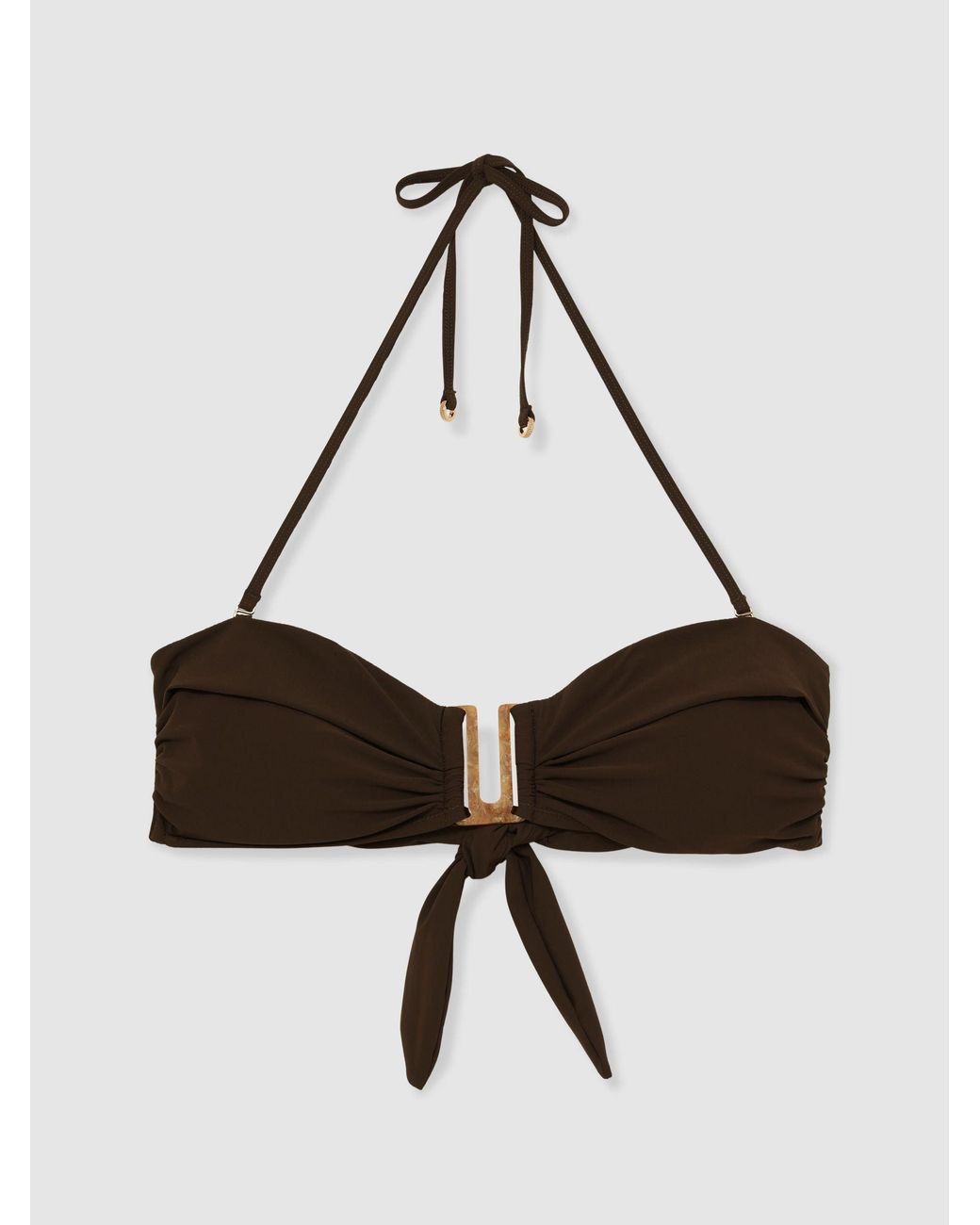 Reiss Natural Removable-Strap Bandeau Bikini Top