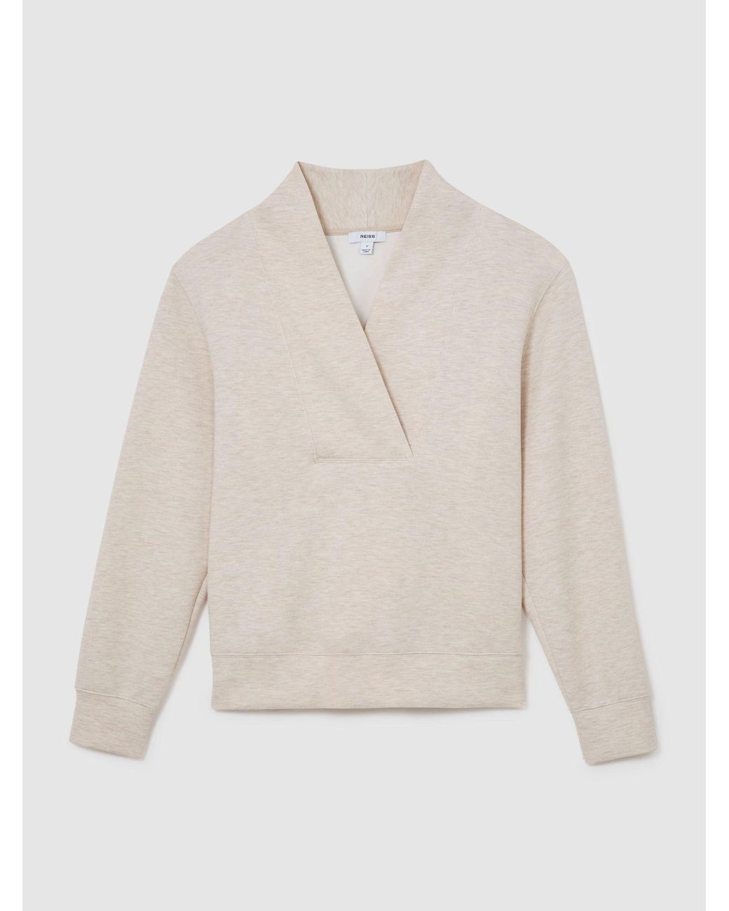 Reiss Natural Premium Interlock Shawl-Neck Sweatshirt
