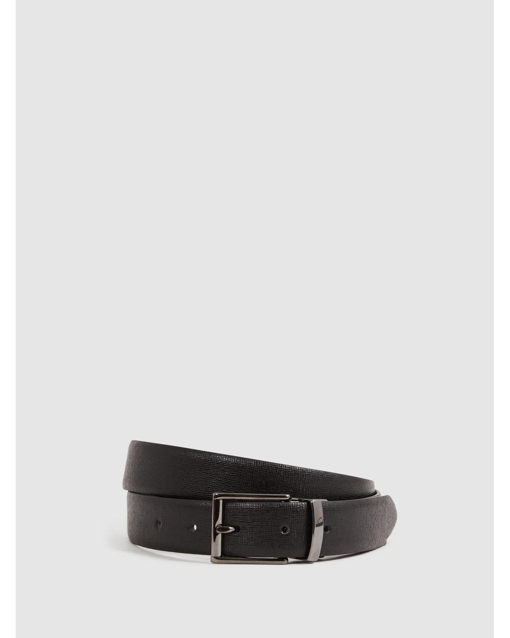 Reiss Ricky - Black/dark Brown Reversible Leather Belt, 36 for men