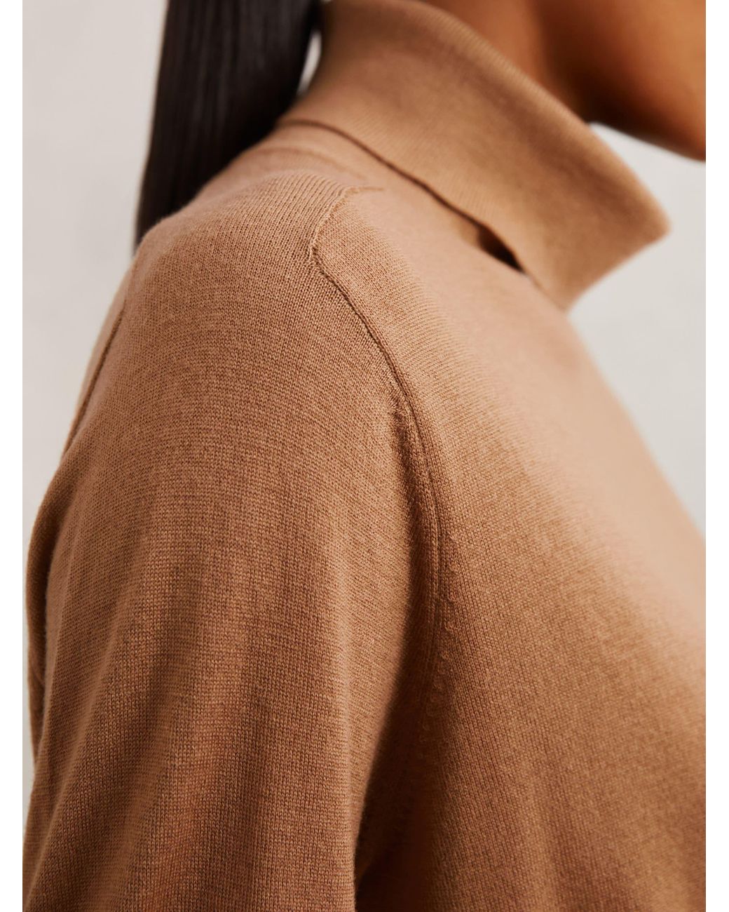 Reiss Brown Wool Roll-Neck Jumper