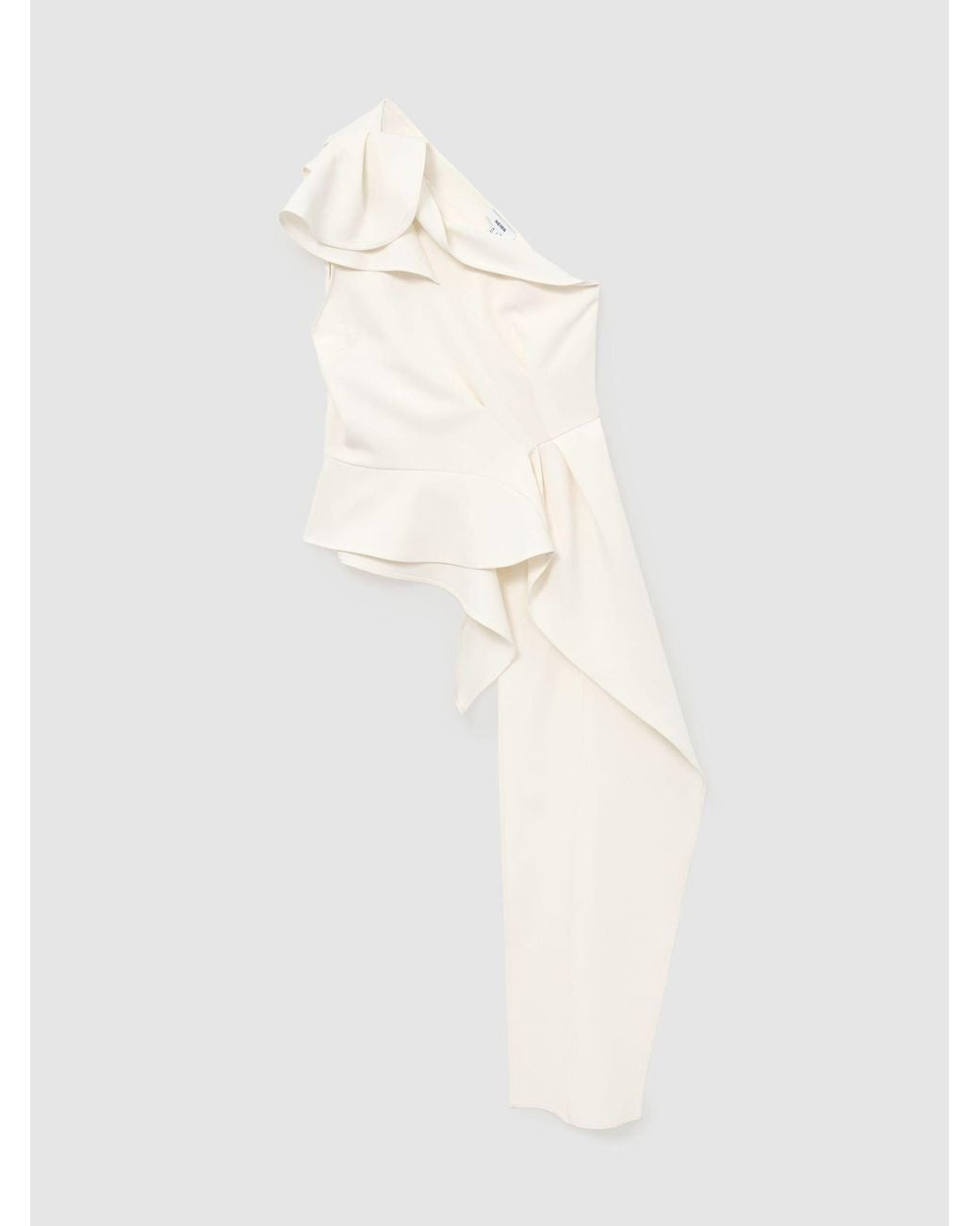 Reiss Natural One-Shoulder Structured-Frill Top