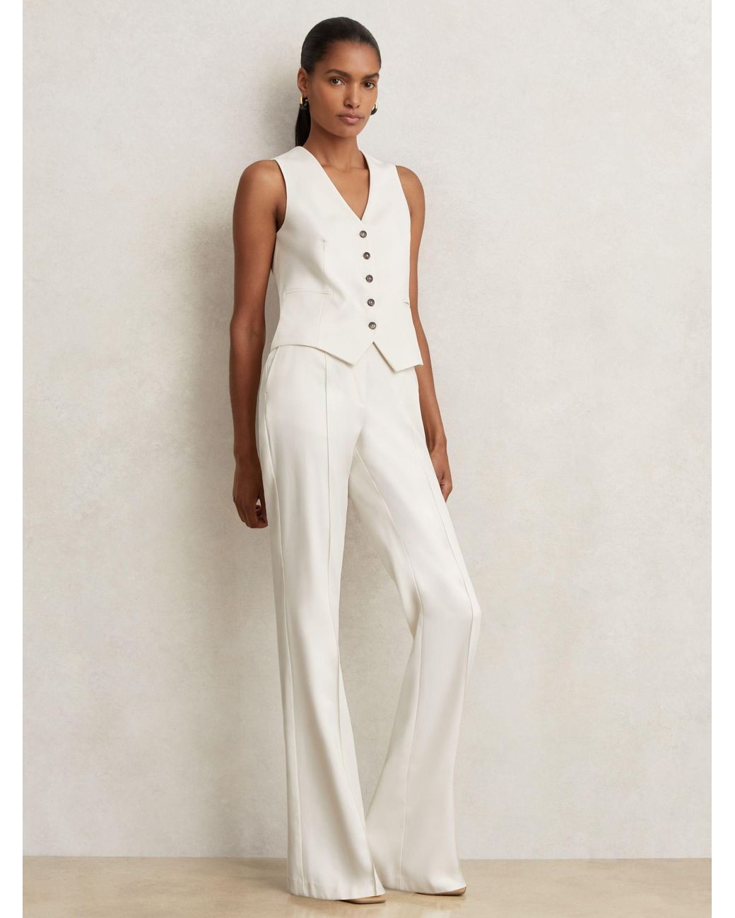 Reiss Natural Millie Waistcoat Woven
