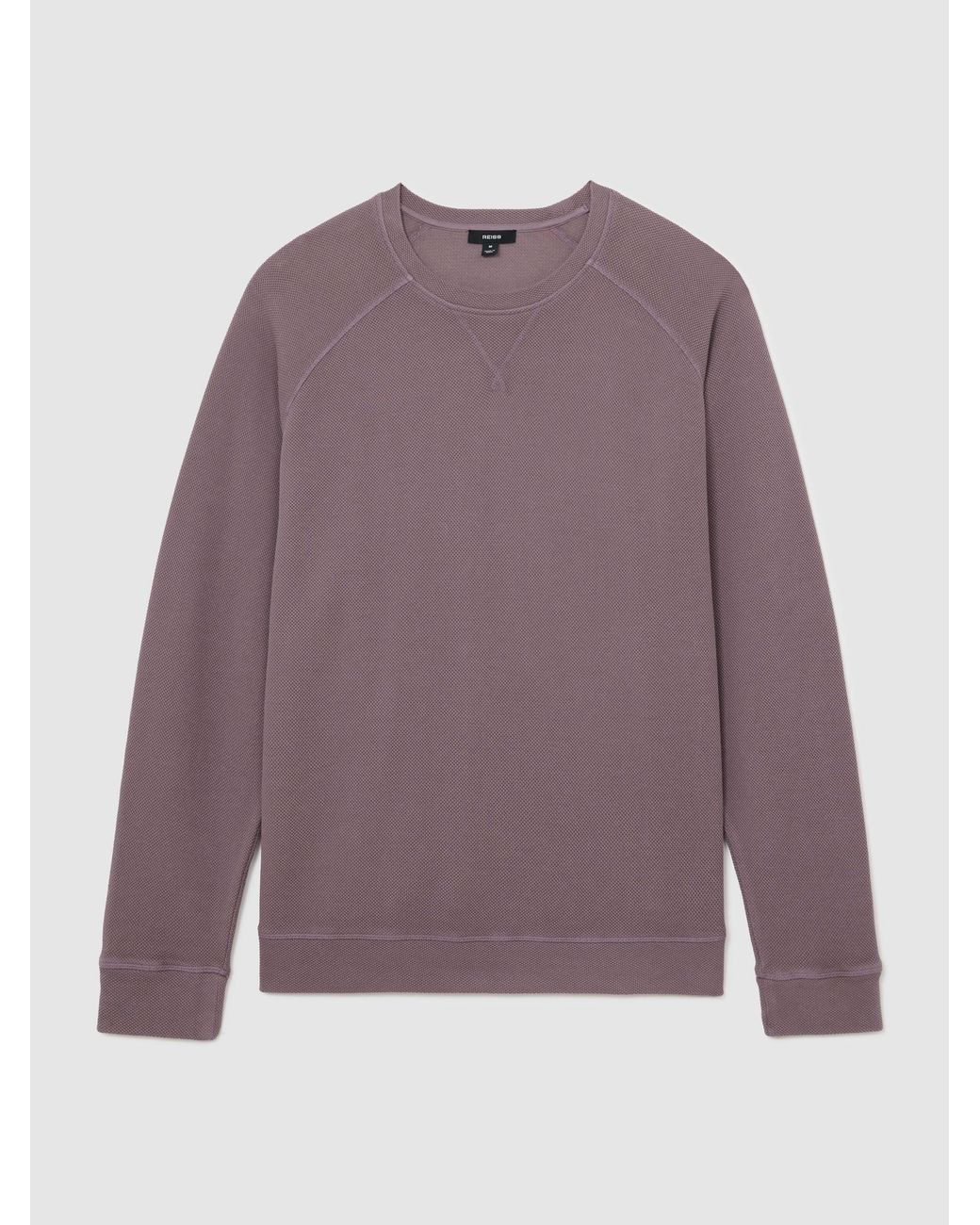 Reiss Purple Cotton-Piqué Garment-Dyed Sweatshirt for men