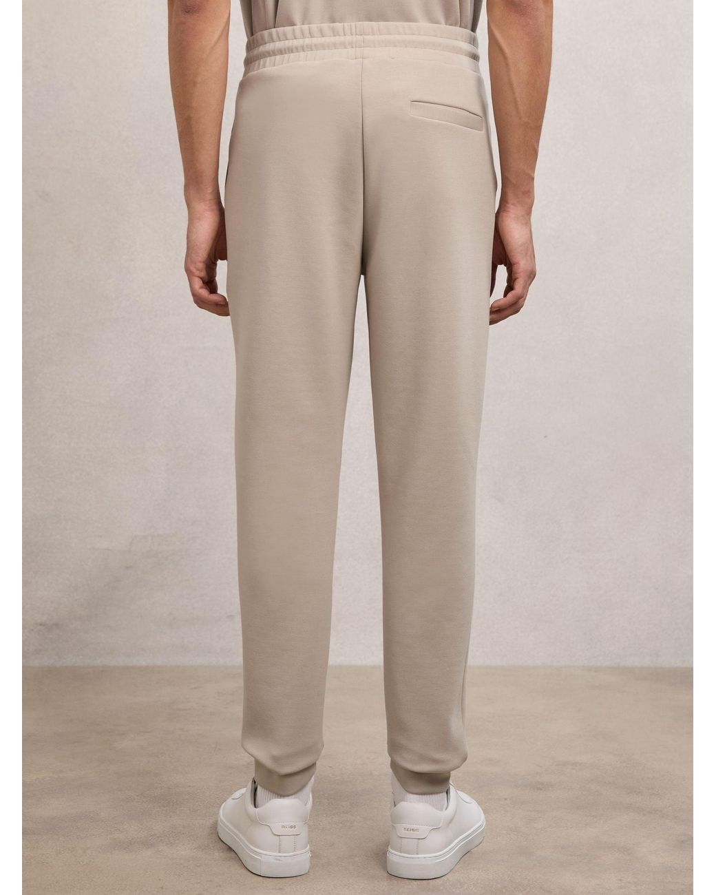 Reiss Natural Interlock Drawstring Joggers for men