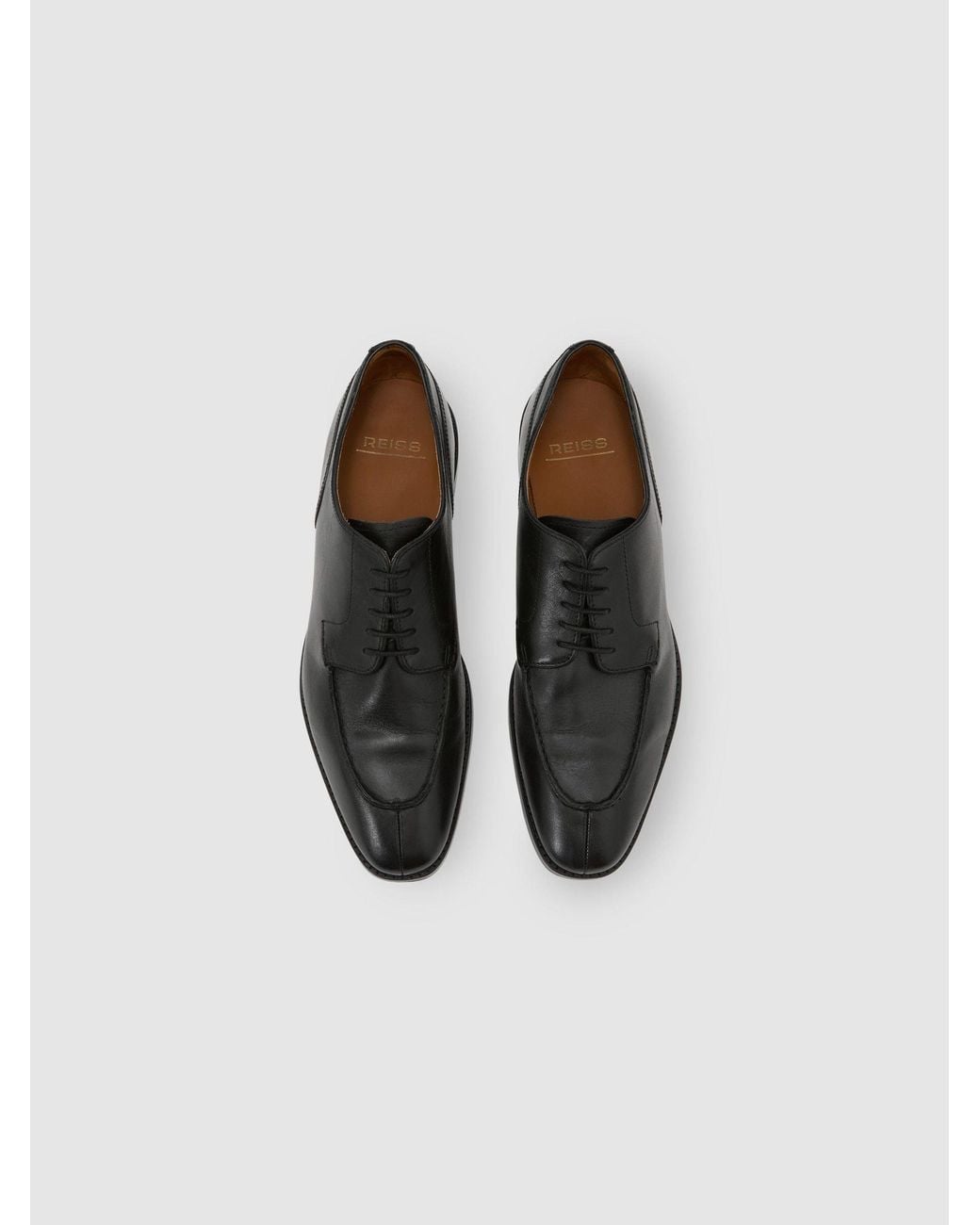Reiss Blue Leather Split-Toe Derby Shoes for men