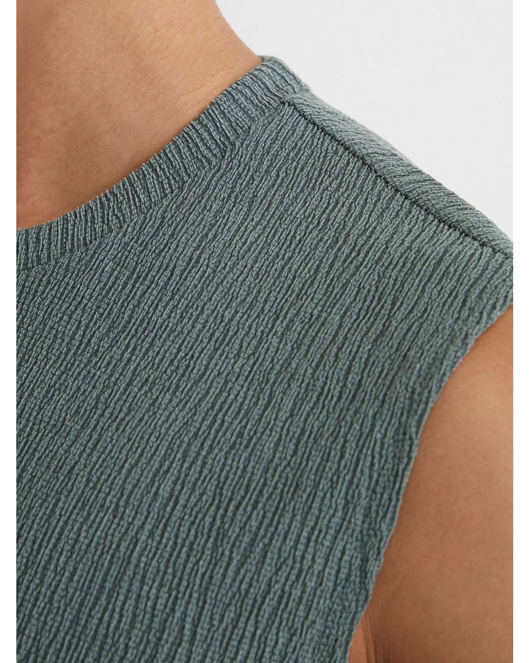 Reiss Gray Melgreen - Dark Sage Green Textured Crew-neck Vest, Xxl for men