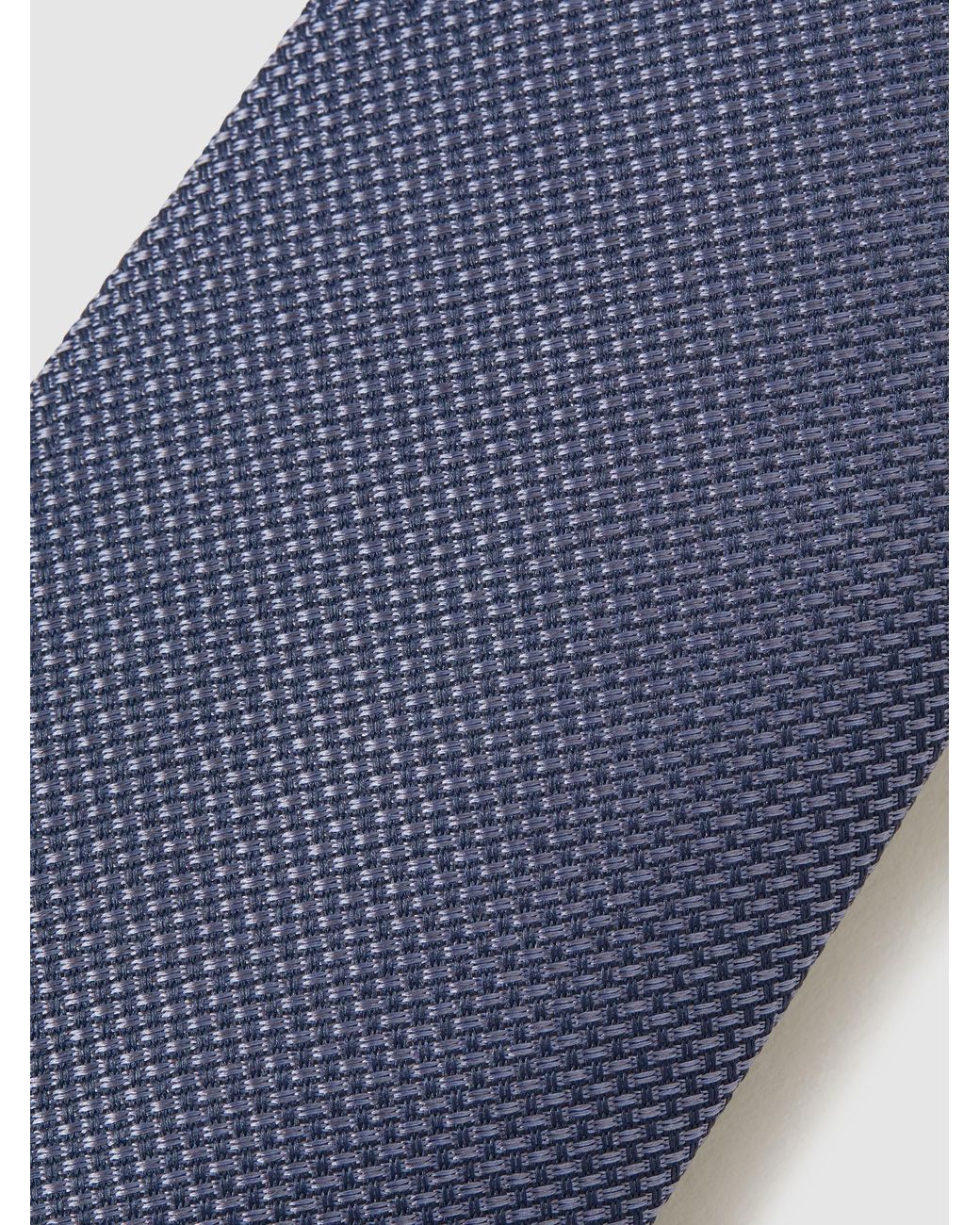 Reiss Ceremony - Airforce Blue Textured Silk Tie, One for men
