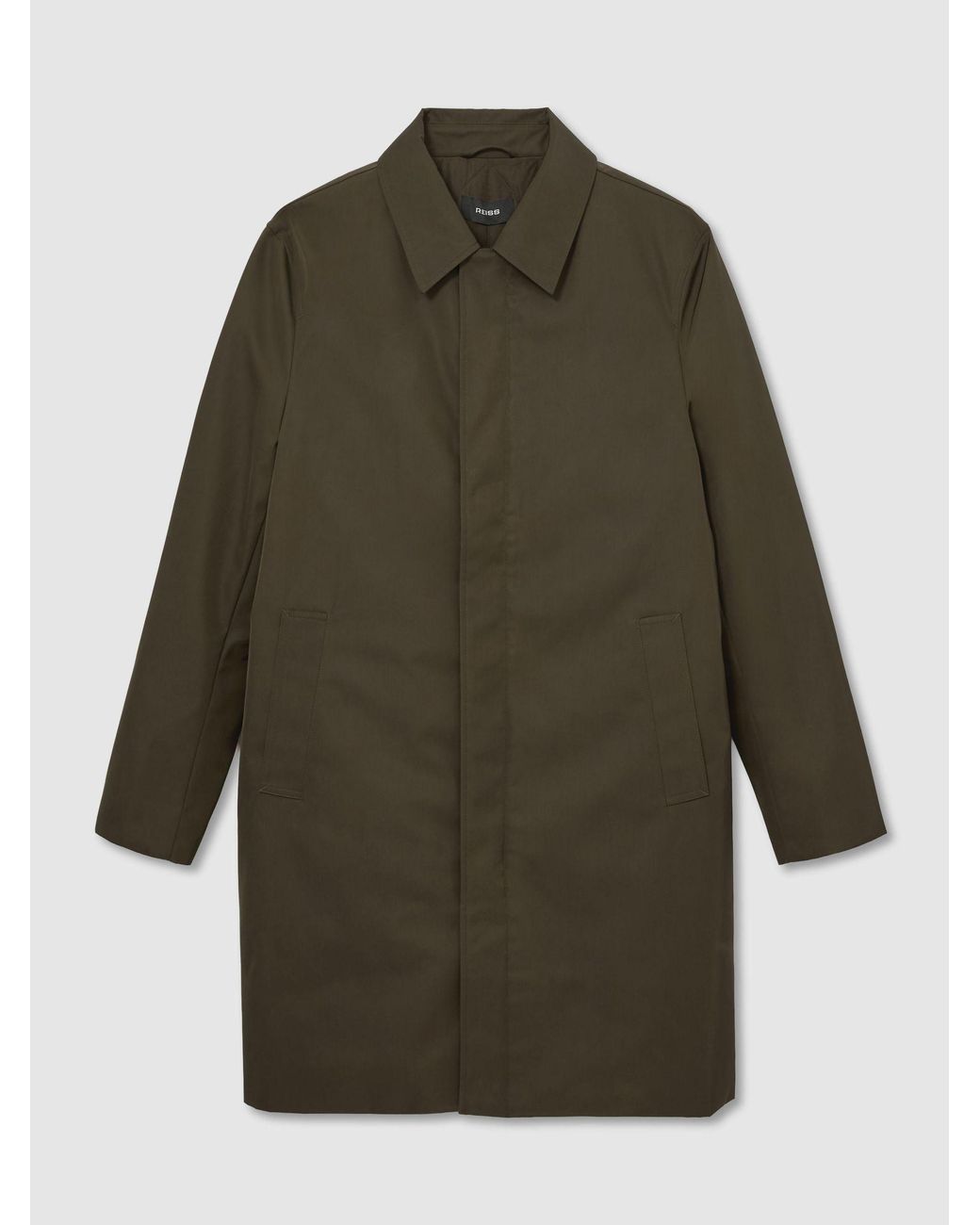 Reiss White Technical Long Zip-Through Jacket for men