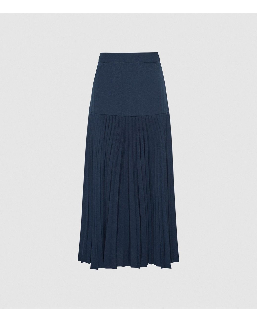 Reiss Davina - Pleated Midi Skirt in Blue | Lyst