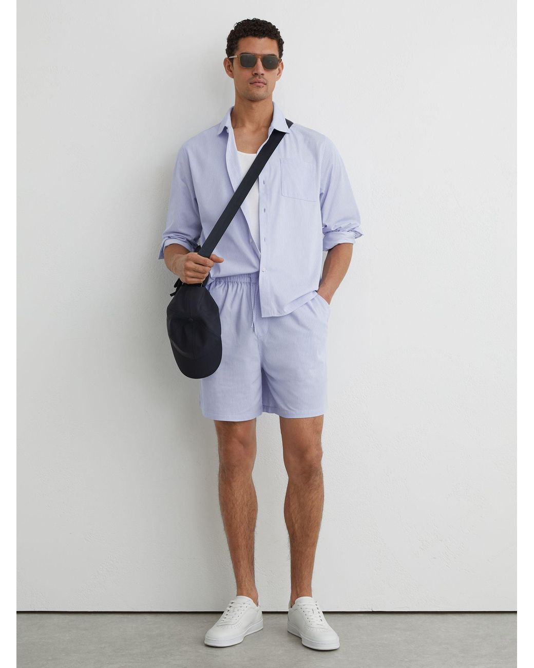 Reiss White Pinstripe Regular-Fit Long-Sleeve Shirt With Cotton for men