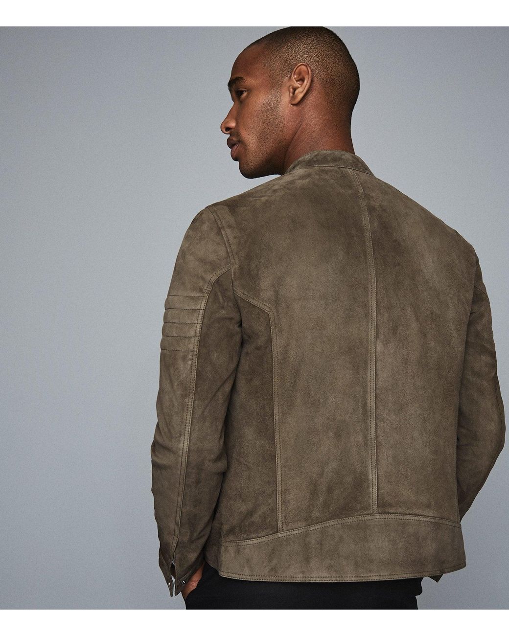 Reiss Marko Suede Cafe Racer Jacket for Men Lyst