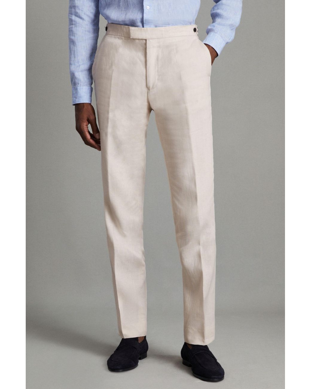 Skinny linen trousers best sale