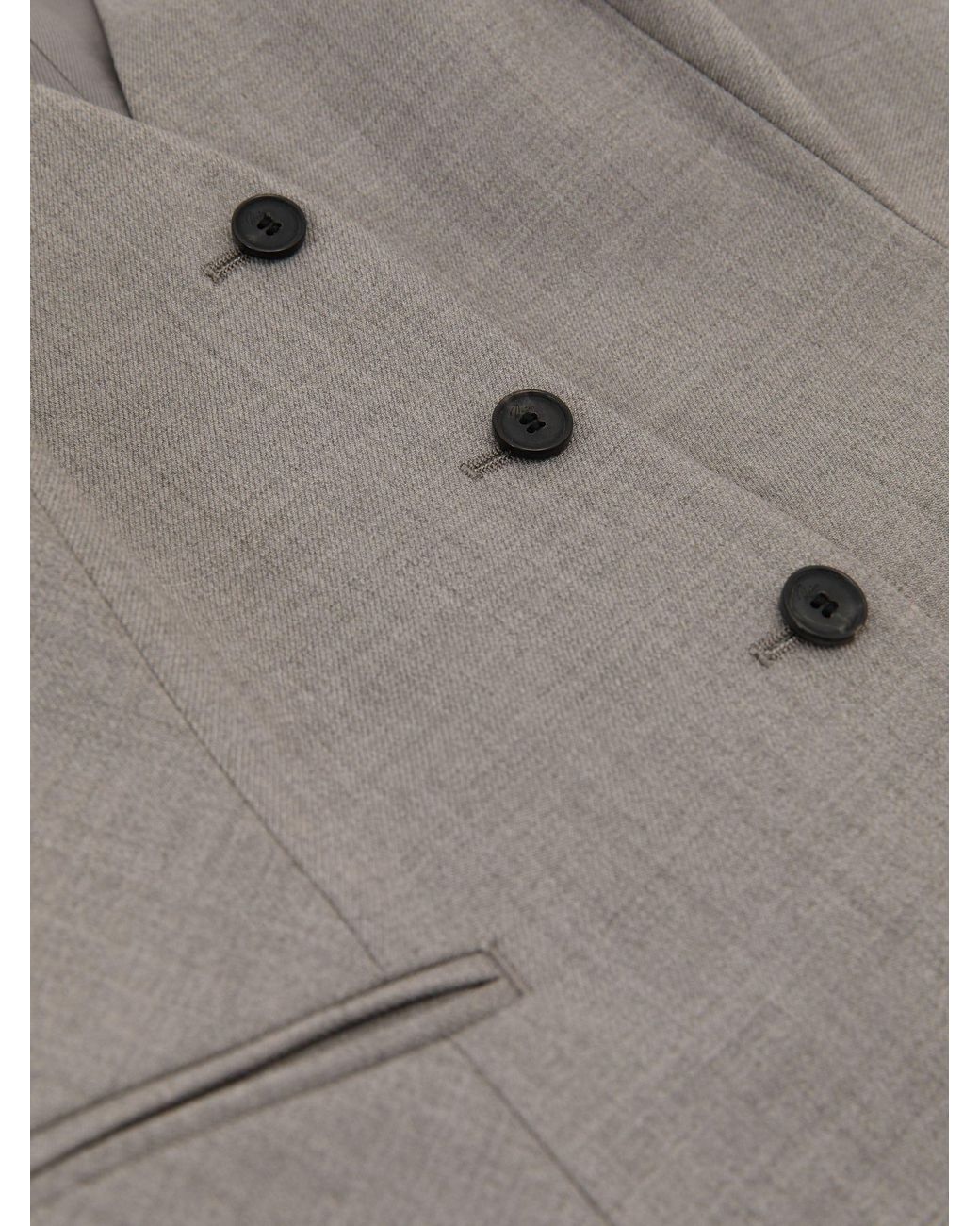 Reiss Gray Wool-Blend Tailored Waistcoat