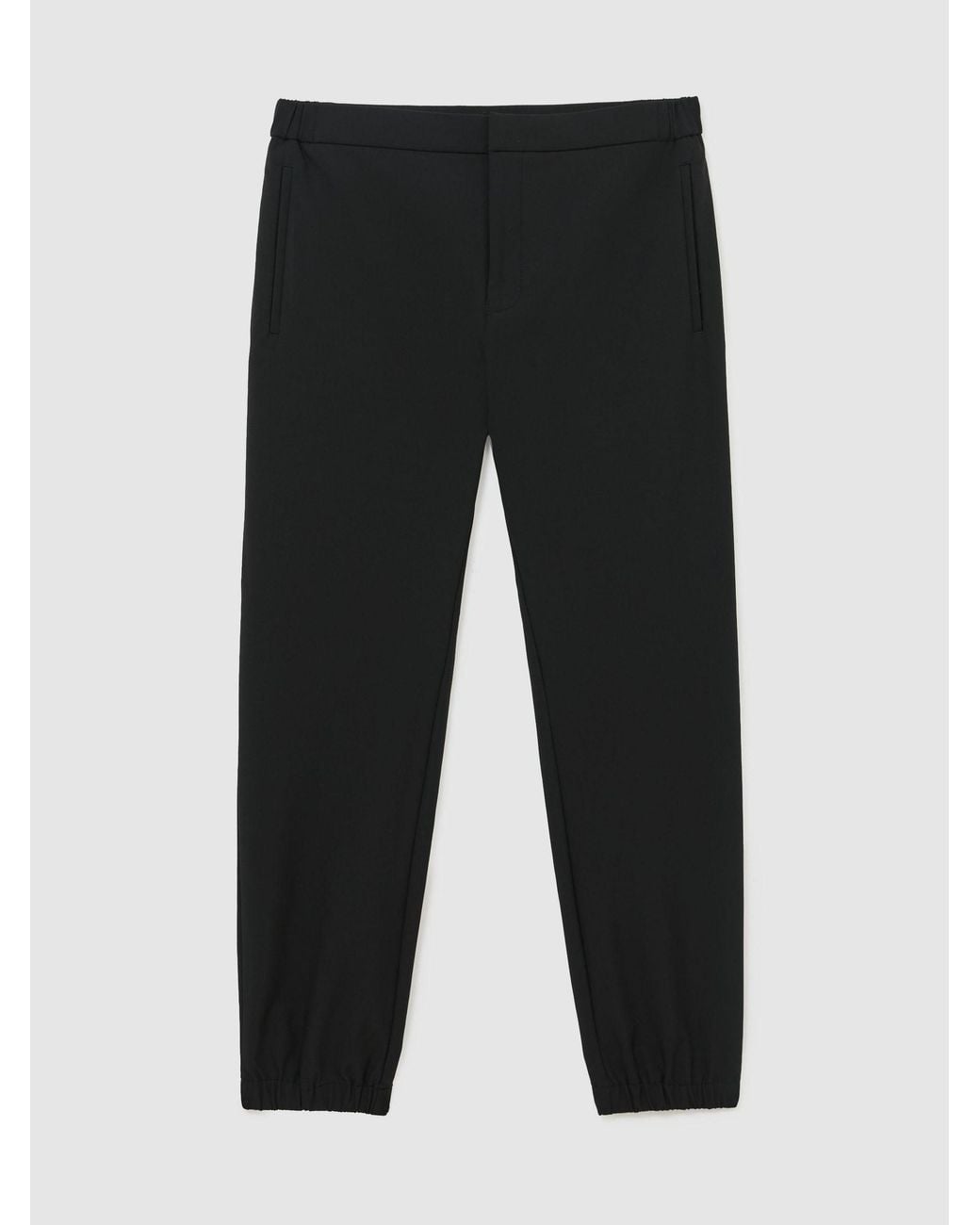 Reiss Trousers - Black Divide Trousers Technical Stretch Tapered Trousers, 32 for men