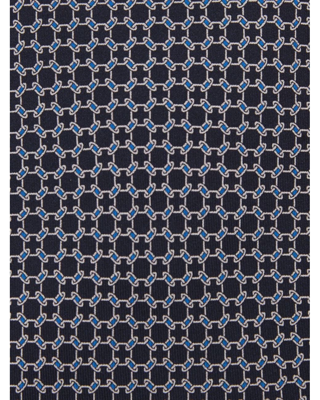 Reiss Blue Catena - Navy Silk Geometric Chain-print Tie, One for men