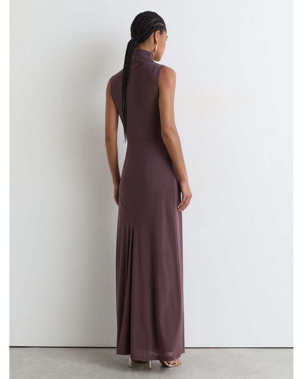 Reiss Multicolor Petite Draped-Detail Sleeveless Maxi Dress