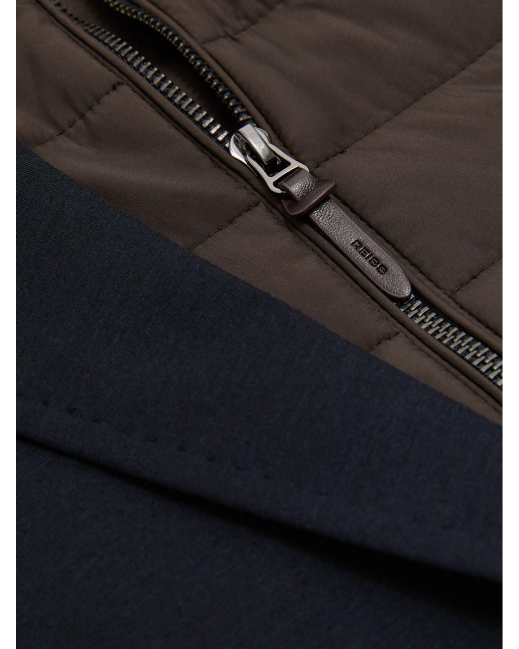 Reiss Blue Tailored Fit R-Flex Gilet-Insert Single-Breasted Blazer for men