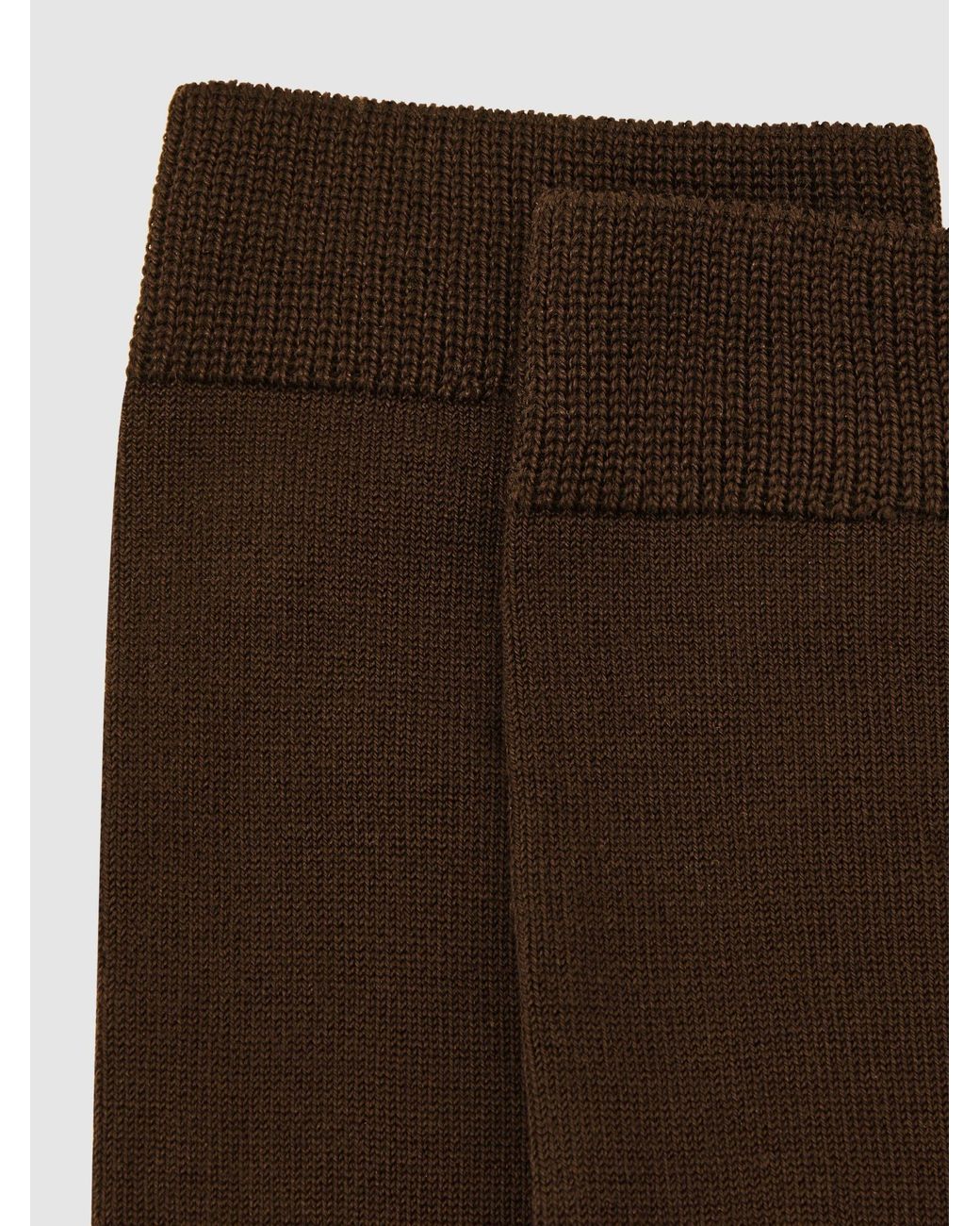 Reiss Brown Silk-Blend Socks