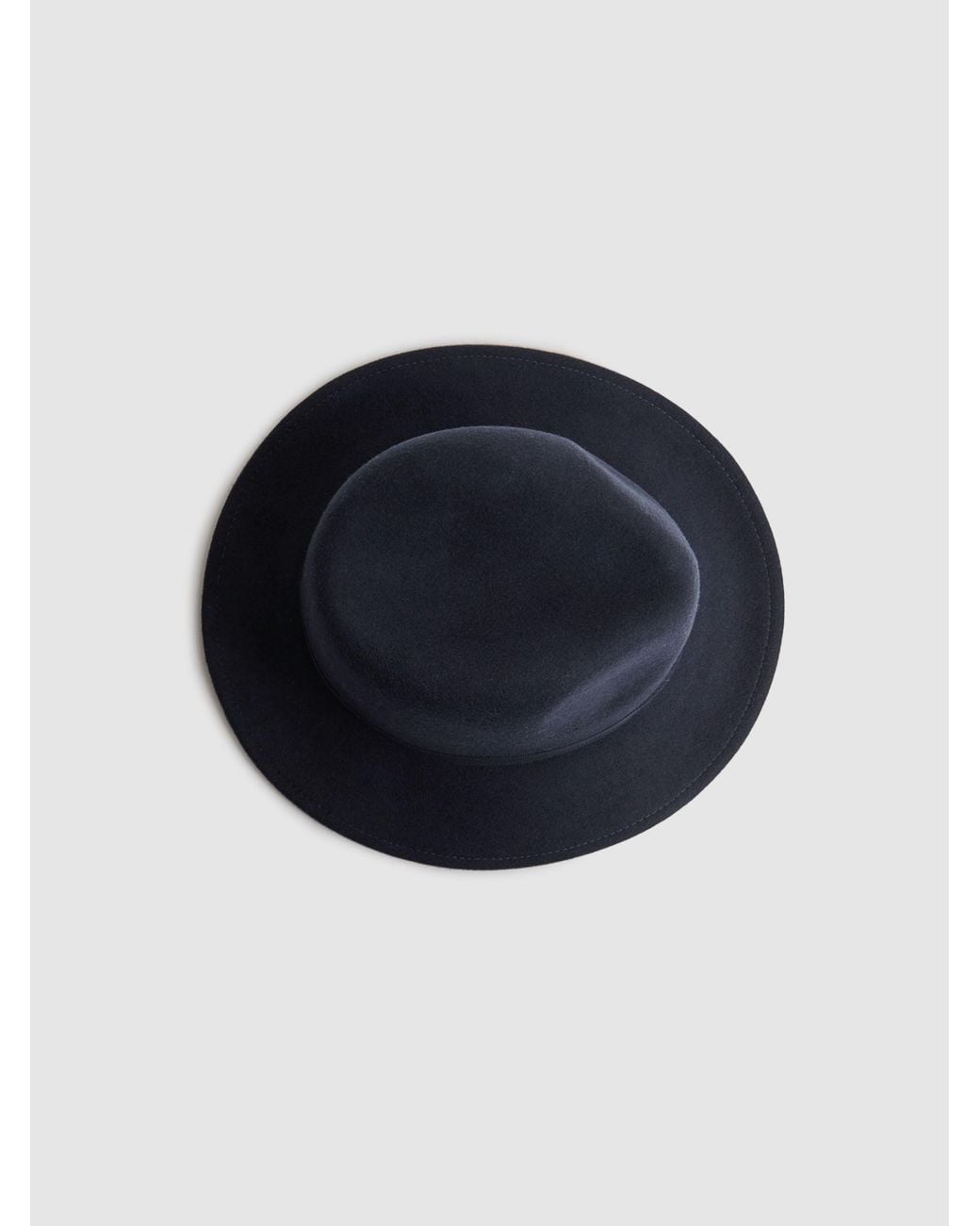 Reiss Blue Ally Wool Fedora Hat, M & L