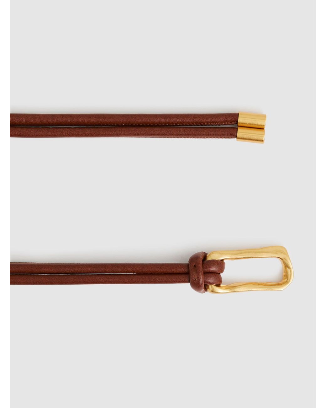 Reiss Brown Sculpted Buckle Tubular Tie Belt, S & M