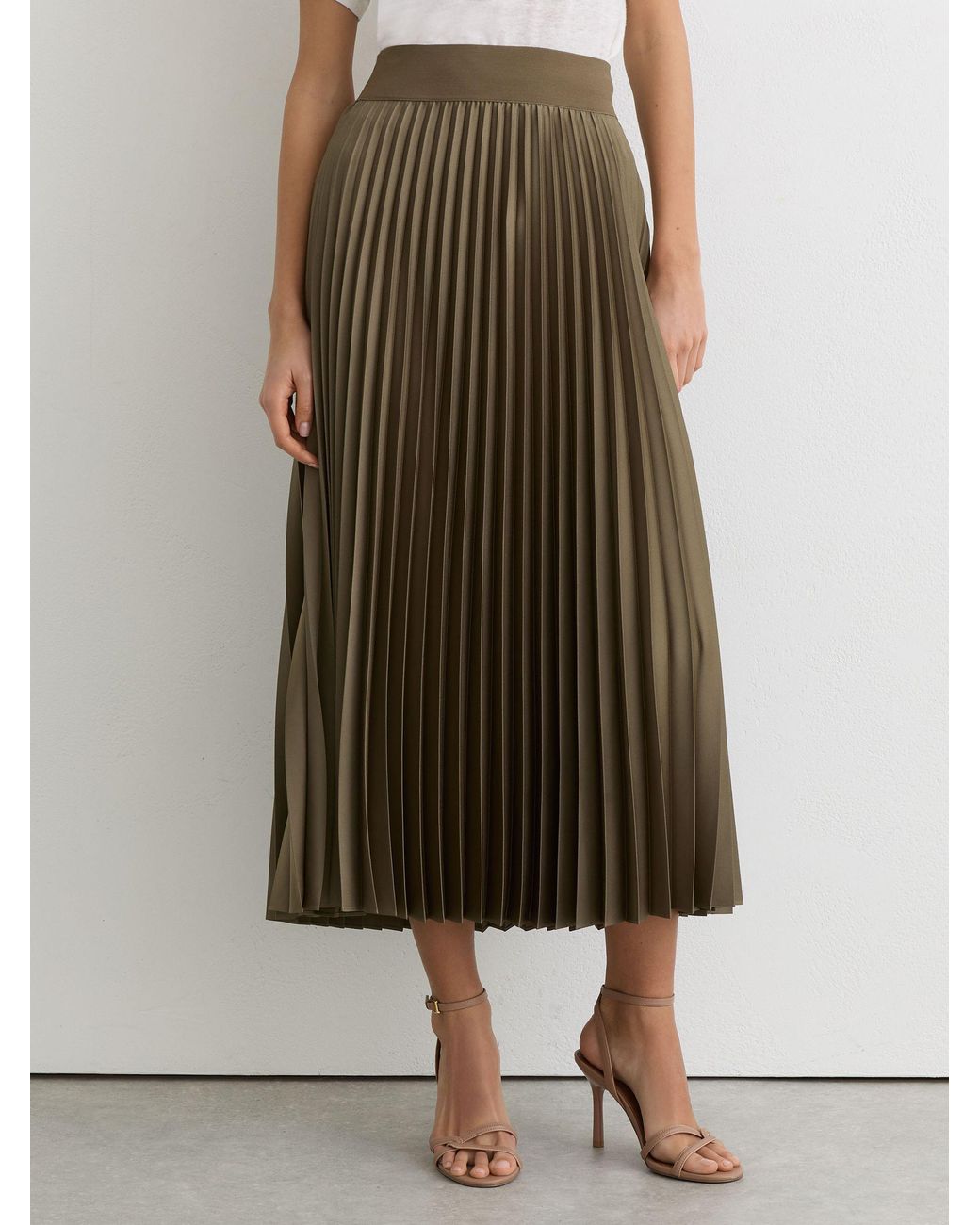 Reiss Multicolor Pleated Midi Skirt