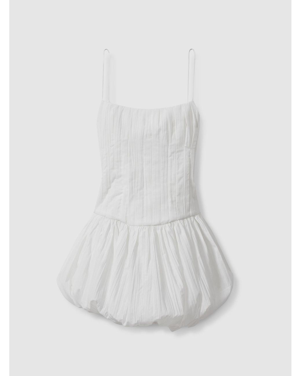Acler White Crinkled Puff Hem Mini Dress
