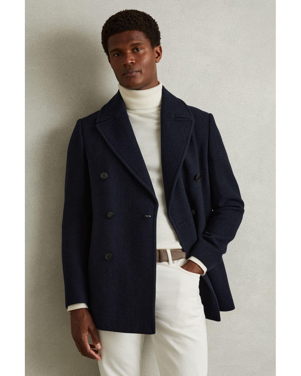 Navy double breasted peacoat 2025