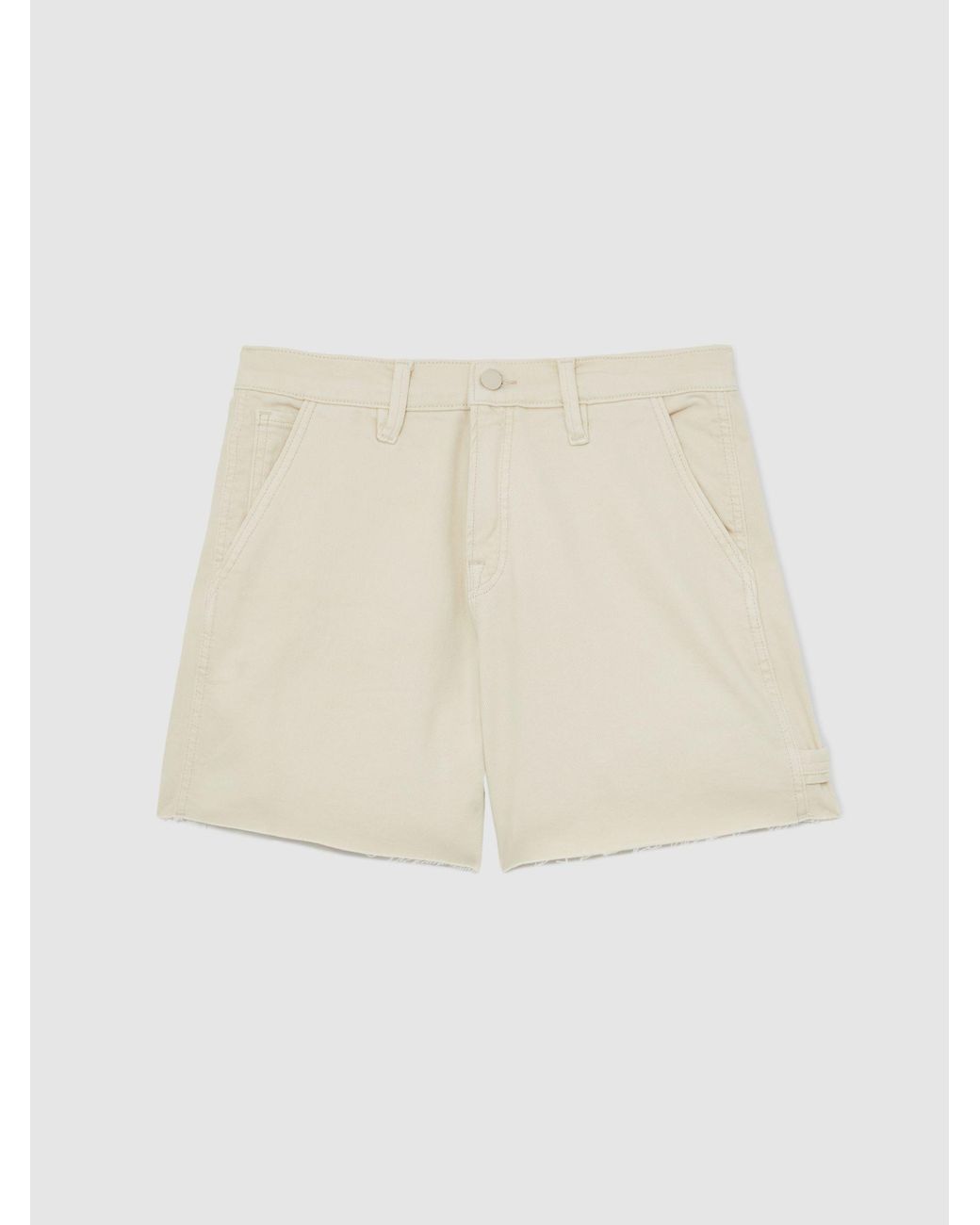 GOOD AMERICAN Natural Ecru Long Denim Shorts