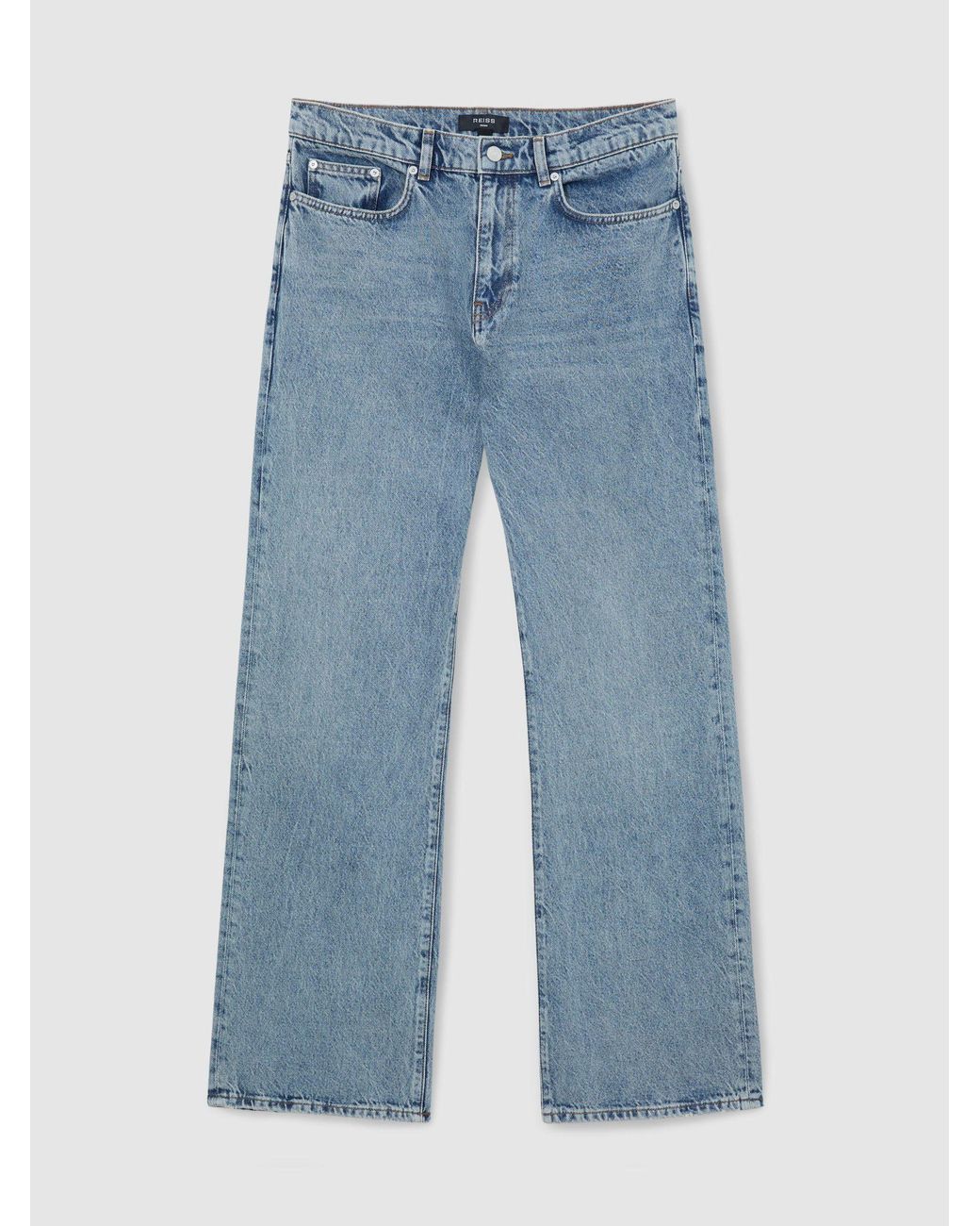 Reiss Blue Relaxed Flared-Leg Jeans for men