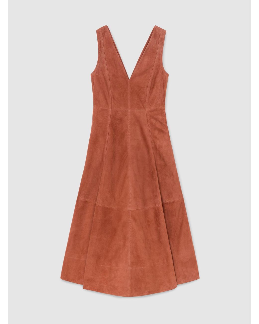 ATELIER Multicolor Suede Sleeveless Midi Dress