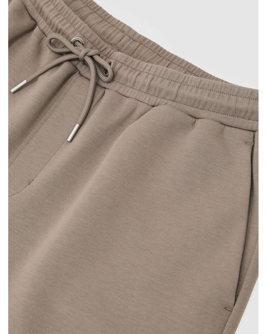 Reiss Natural Sueded Interlock Jersey Drawstring Shorts for men