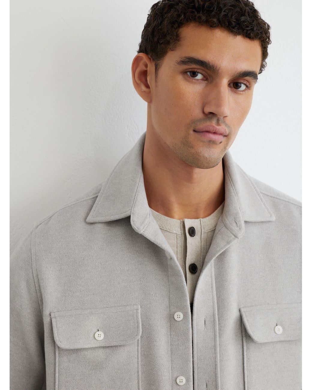 Reiss Gray Sands - Grey Melange Shirt, Xs for men