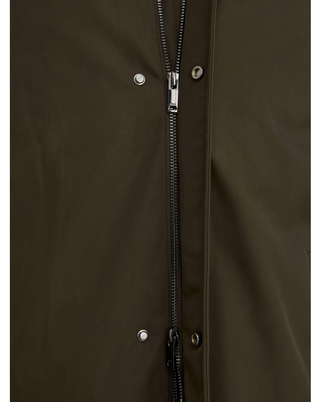 Reiss White Technical Long Zip-Through Jacket for men