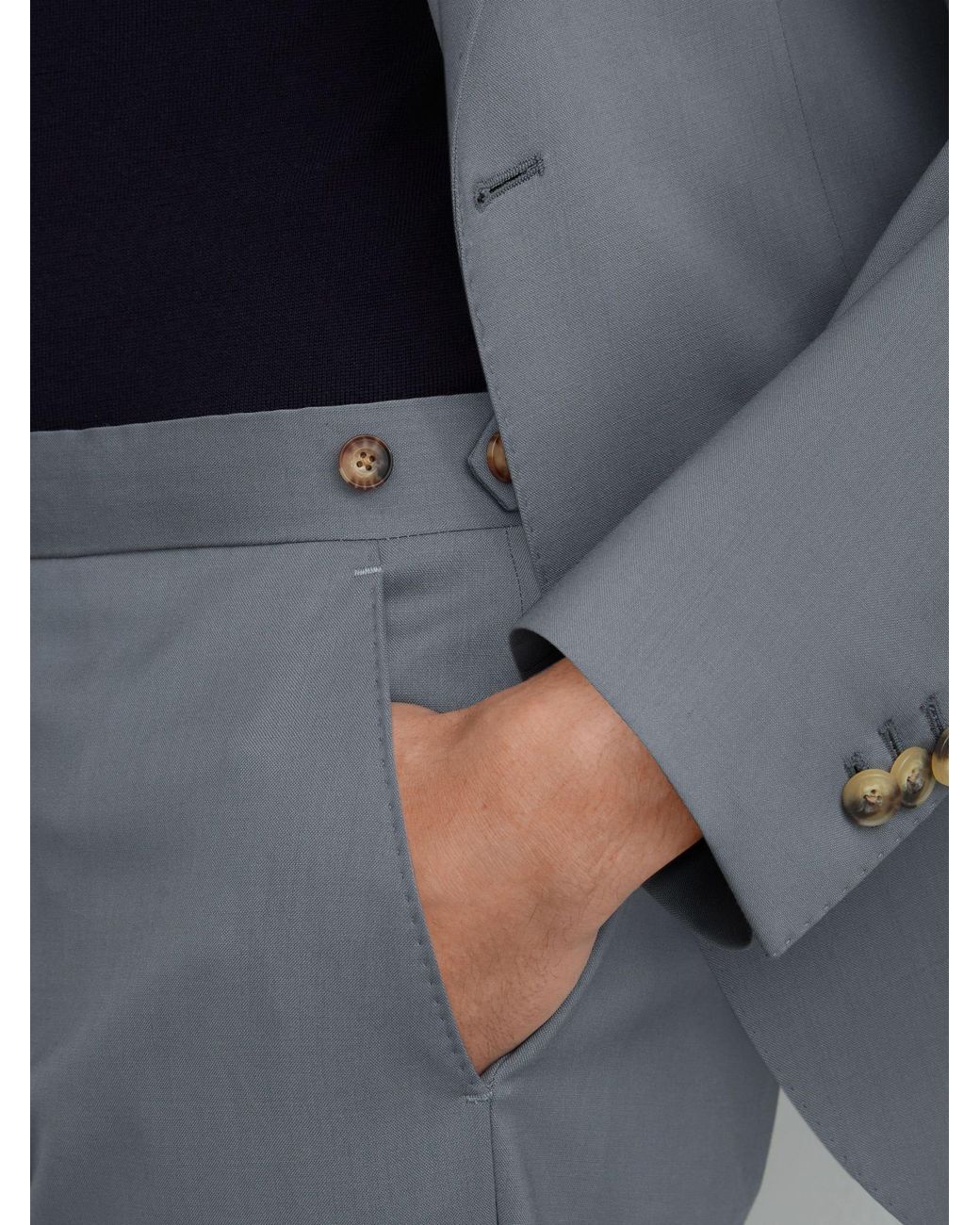 Reiss Gray Classic Fit Virgin Wool Classic-Fit Suit Trousers for men