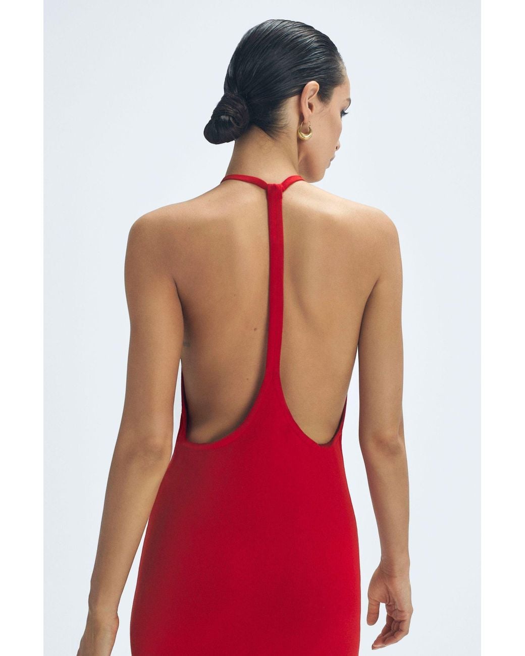 ATELIER Halter Neck Maxi Dress in Red Lyst UK — free download