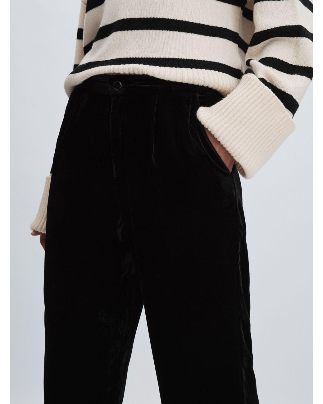 PAIGE Blue Kara Trousers Plain